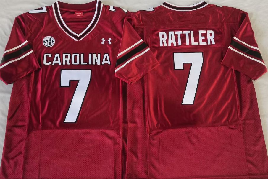 Men South Carolina Gamecocks #7 Rattler Red Elite 2025 NCAA Jersey